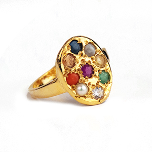 Buy Navratna Ring with Oval Shape Online at Best Price | Future Point